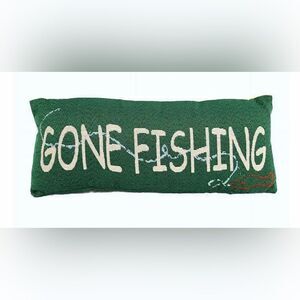 NEW … WOODLAND CREEK “Gone Fishing” Tapestry Pillow